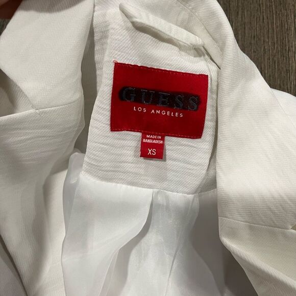 NWOT Guess Womens White Long Line Blazer Jacket Size XS - Picture 9 of 9